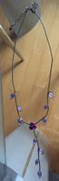 Collier violet goutte et rose