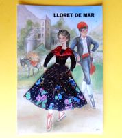 Alte Ansichtskarte bestickt Spanien