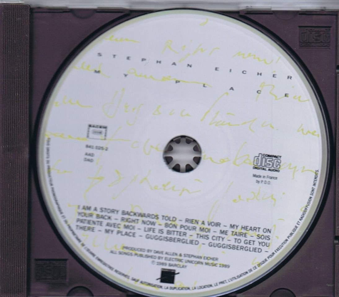 CD: Stephan Eicher / My Place (CD) – Usato da Unterengstringen venduto da Lastchance 2