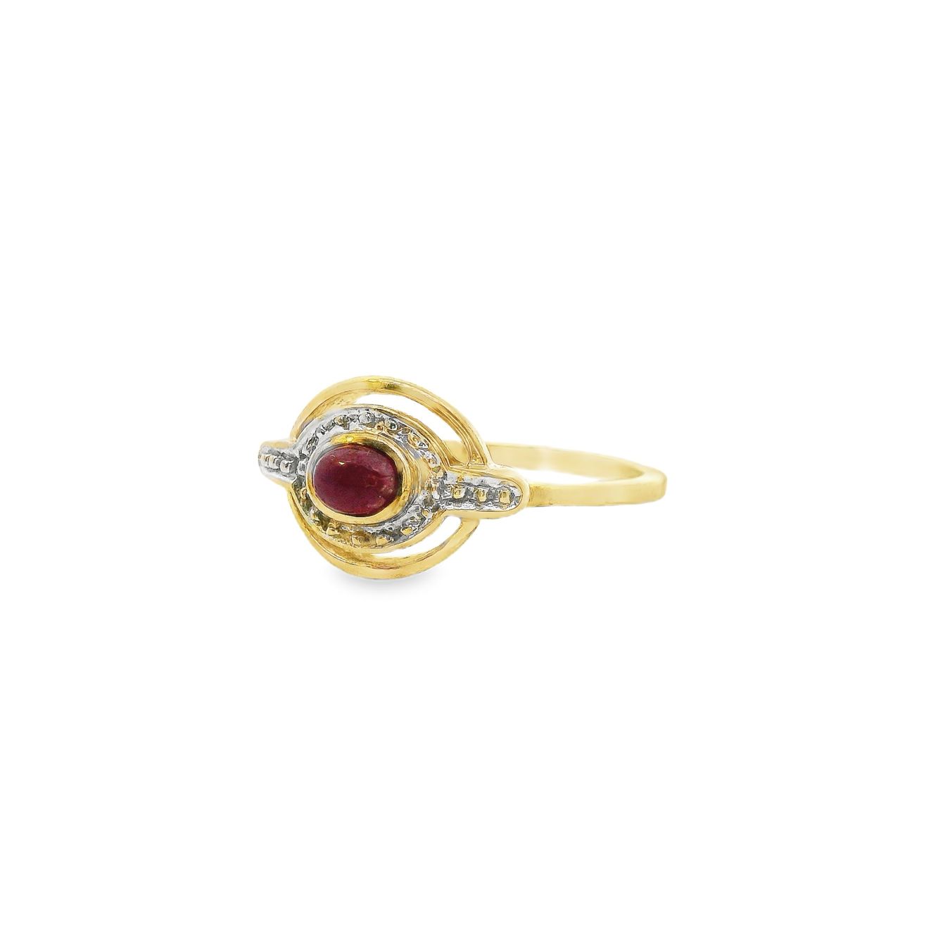 Anelli: Antik Rubin Cabochon Gold Ring – Usato da Embrach venduto da marufa 1