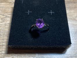Amethyst Ring Silber 925 vergoldet