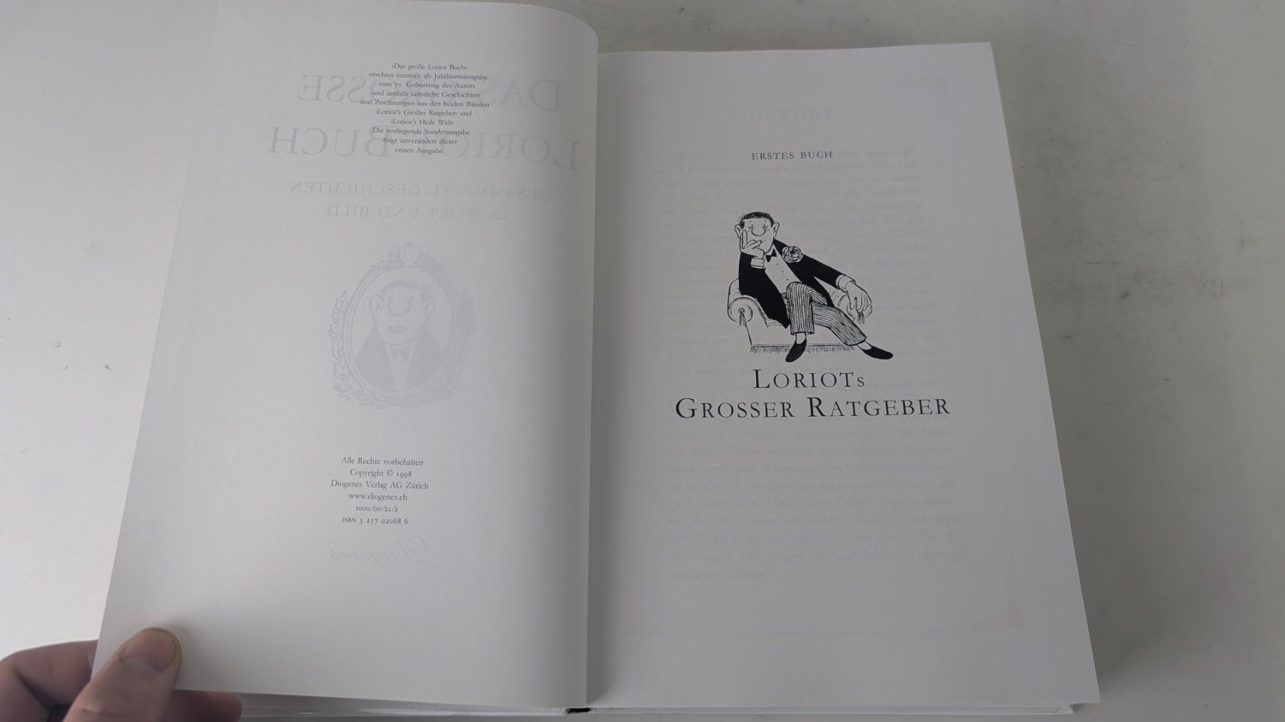 Libri: Das große Loriot Buch 1998 Jubiläumsausgabe – Usato da Zürich venduto da 1.Simon 4