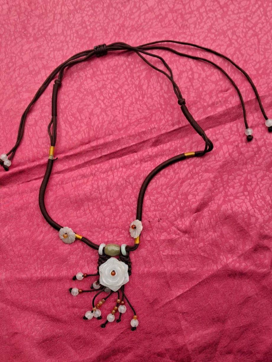 Catenine: Halskette Jade, Handarbeit, Makramee, verstellbar – Usato da Münchenbuchsee venduto da babilibern 4