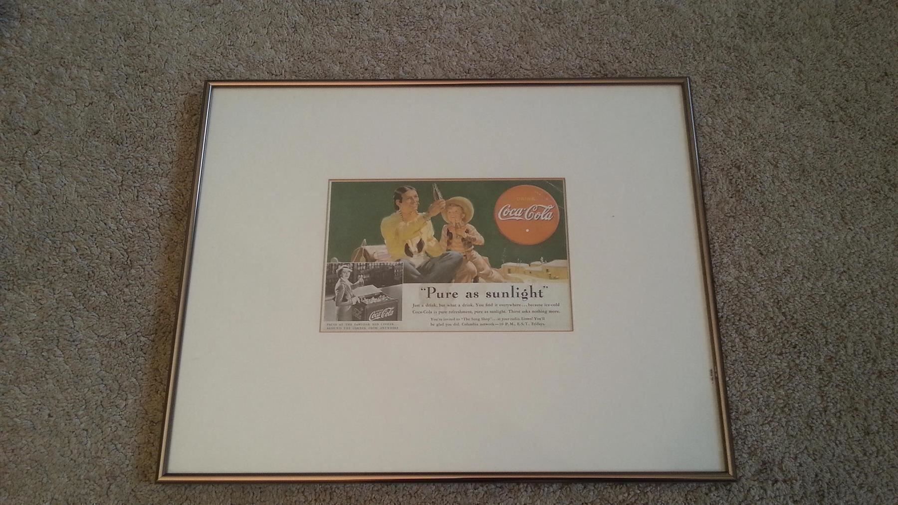Poster & Bilder: Original US Coca Cola Werbung 1930er Jahre – Gebraucht aus Gossau ZH von peabo