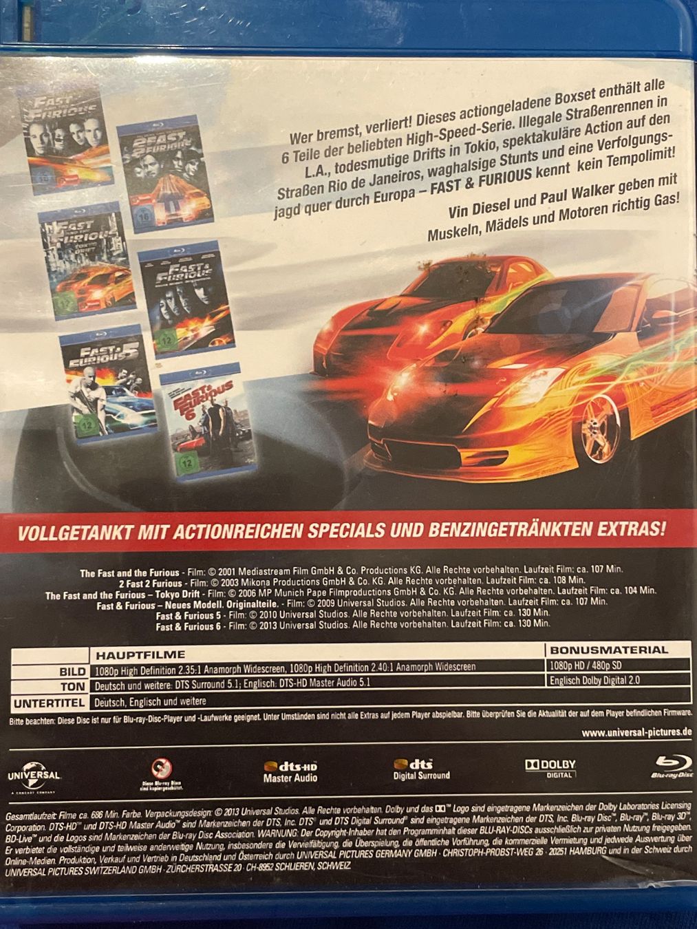 Tutti i DVDs: Fast & Furious 1-6 - The Collection – Usato da Waldenburg venduto da Gonzo8 1