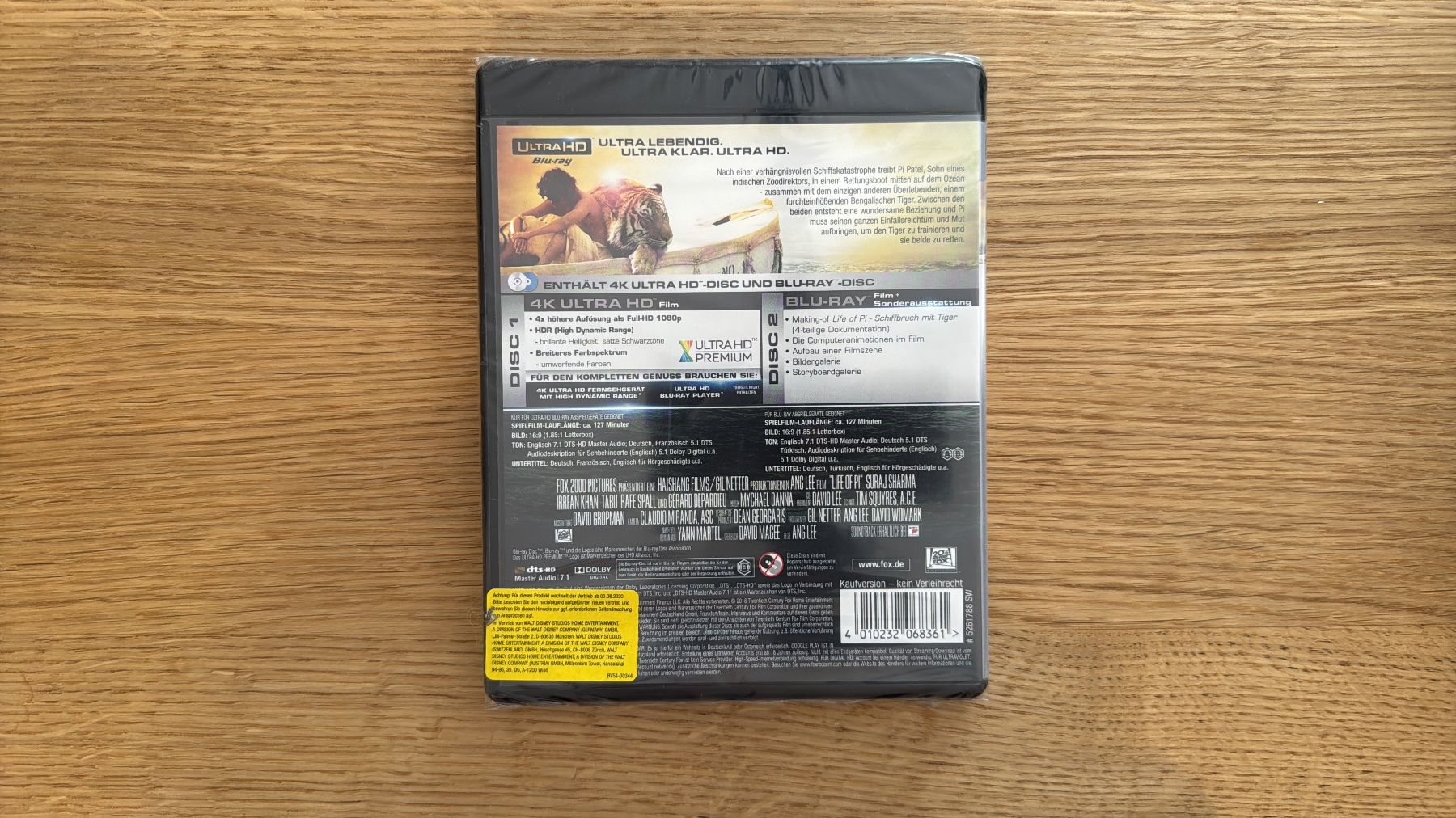 Tutti i DVDs: Life of Pi  - 4K UHD Blu-Ray – Nuovo e nell'imballaggio originale da Wallisellen venduto da Art_Vendorlay 1