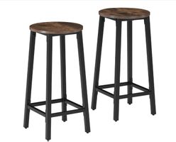Set Barhocker Corby Industrial Holz dunkel, rustikal 2er Set