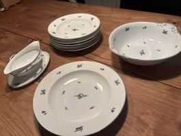Geschirrset Rosenthal Kiefer grün 10 Teile