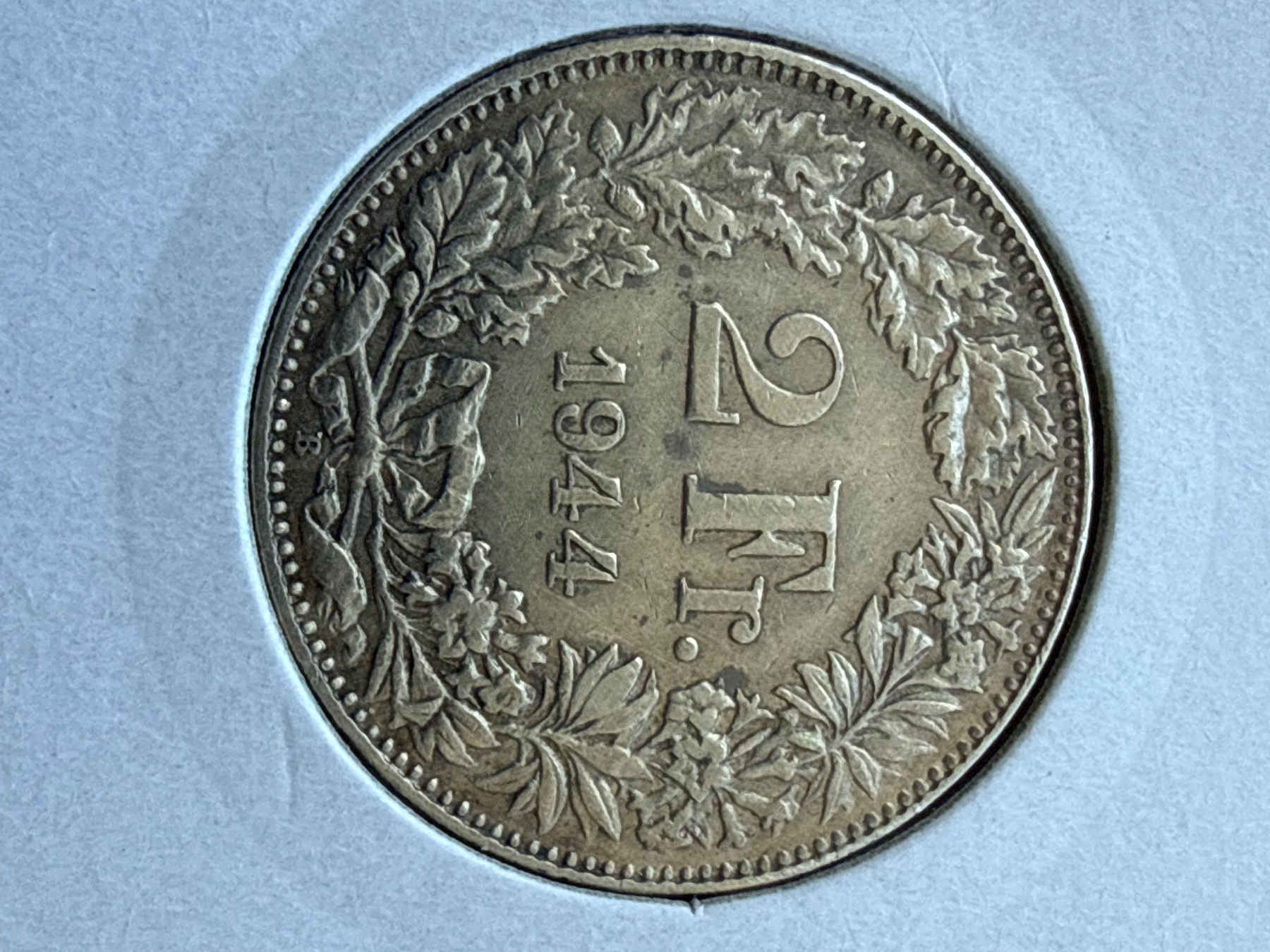 Toutes les monnaies: Swiss 2 francs 1944 Silver Coin – D'occasion à Pully par ta571 1