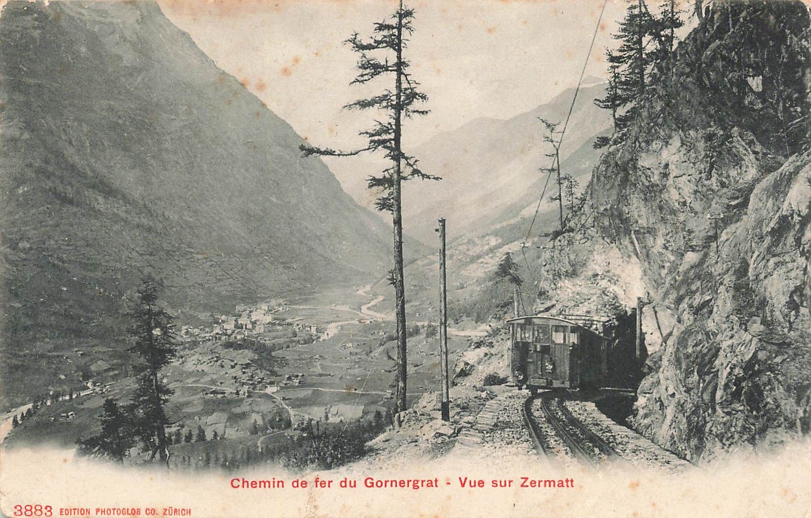 Cartoline postali: Zermatt (VS) Gornergratbahn Blick auf Zermatt – Usato da Biasca venduto da Blenio71