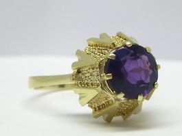 VINTAGE Ring Gold 585 / 14 k / Amethyst Gr. 61