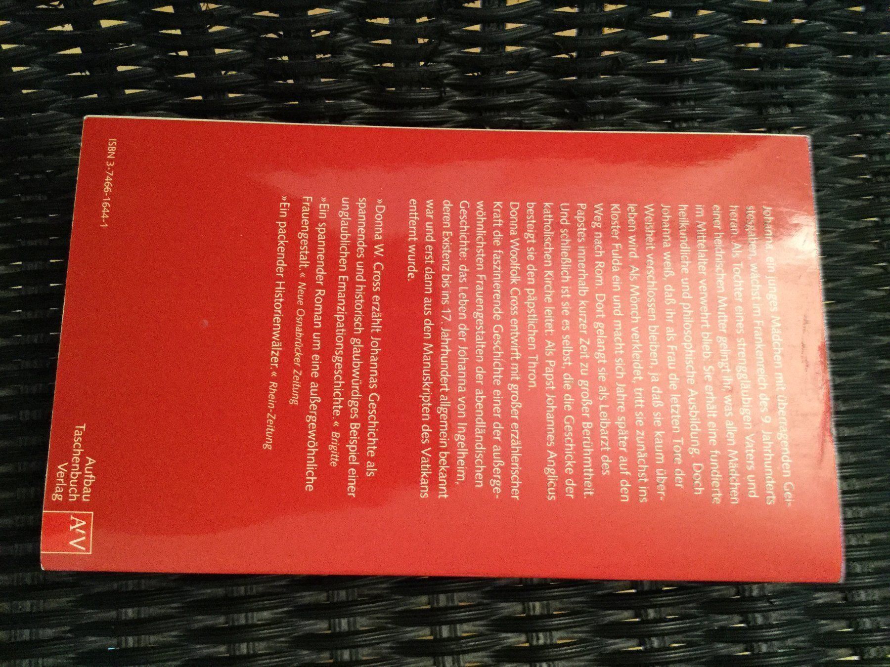Bücher: Donna W. Cross: Die Päpstin – Gebraucht aus Luzern von Einh0rn 3