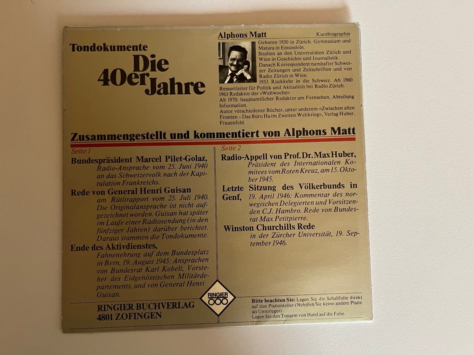 Dischi in vinile: Schallplatte Die 40er Jahre – Usato da St.Ursen venduto da Hagelhans1 1