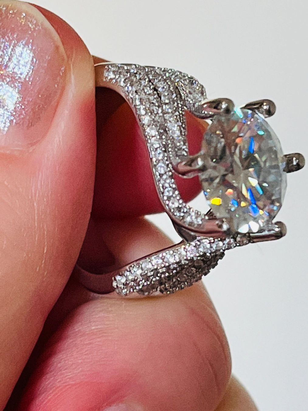 Anelli: 5CT Big Moissanite color D ring SIZE 55 – Nuovo e nell'imballaggio originale da Genève venduto da AGBERG 5