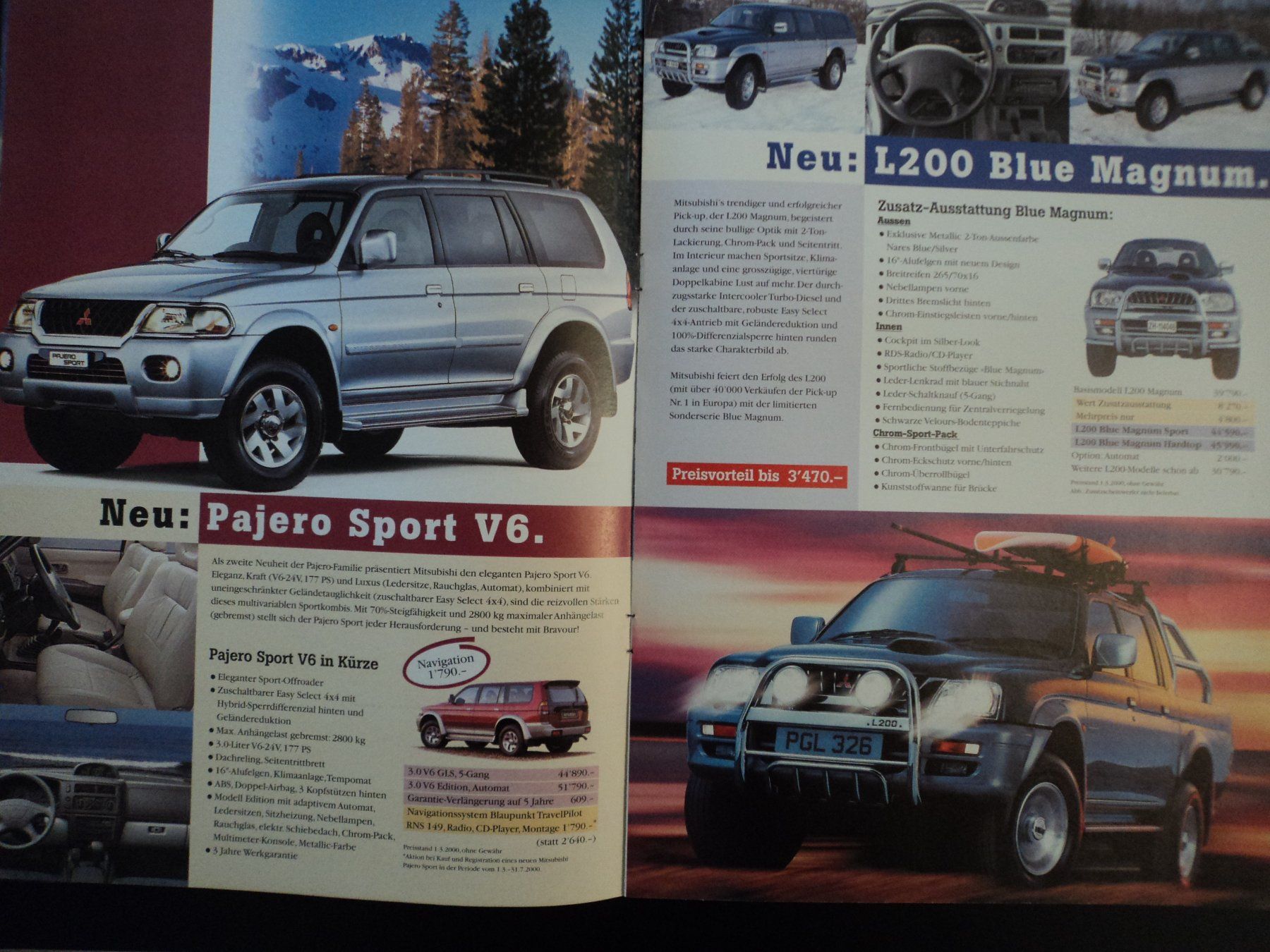 Mitsubishi Documenti: Prospekt Mitsubishi News 2000 mit Lancer Evolution , Pajero – Usato da Schwarzenburg venduto da modelCARama 5
