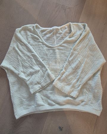 Damen Pullover Opus grün-crème-weiss strukturiert Grösse 36