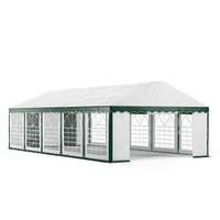 Tente de réception professionnelle PVC 5 x 10 m vert/blanc