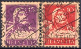 seltene zusammenhängende Tellen mit Vollstempel COLOMBIER