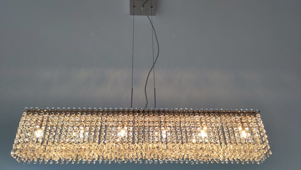 Deckenlampe Aus Glas Und Kristall Mit Nickel-Optik – Edle Leuchte Für Wohnzimmer & Flur, Inkl. E27-Fassung