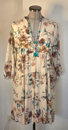 M 36/38 ZEBRA Tunikakleid Sommerkleid Chiffonärmel