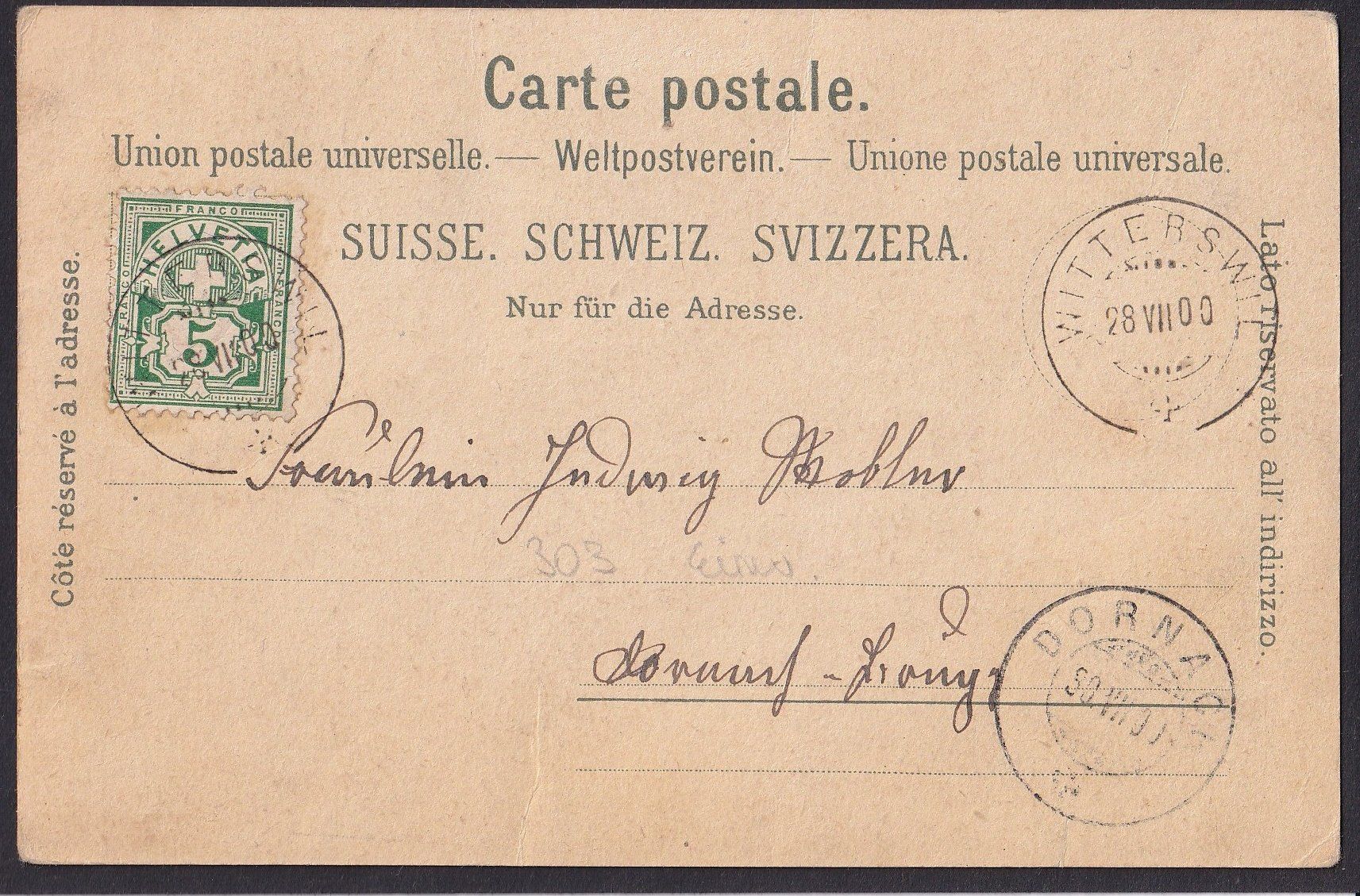 Cartoline postali: Witterswil farbige Lithografie 4 Bilder – Usato da Olten venduto da clotaldi 1
