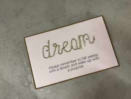 Wandbild Deko Spruch "dream" mit LED Beleuchtung