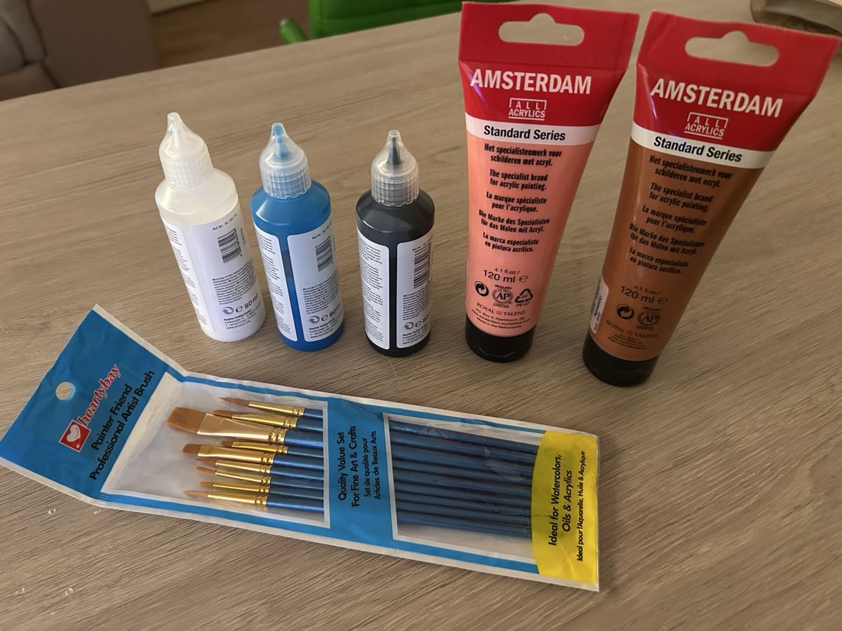 Bastelsets: Bastelset: Fensterfarben, Acrylfarben & Pinsel – Gebraucht aus St. Gallen von MoMaMu12 1