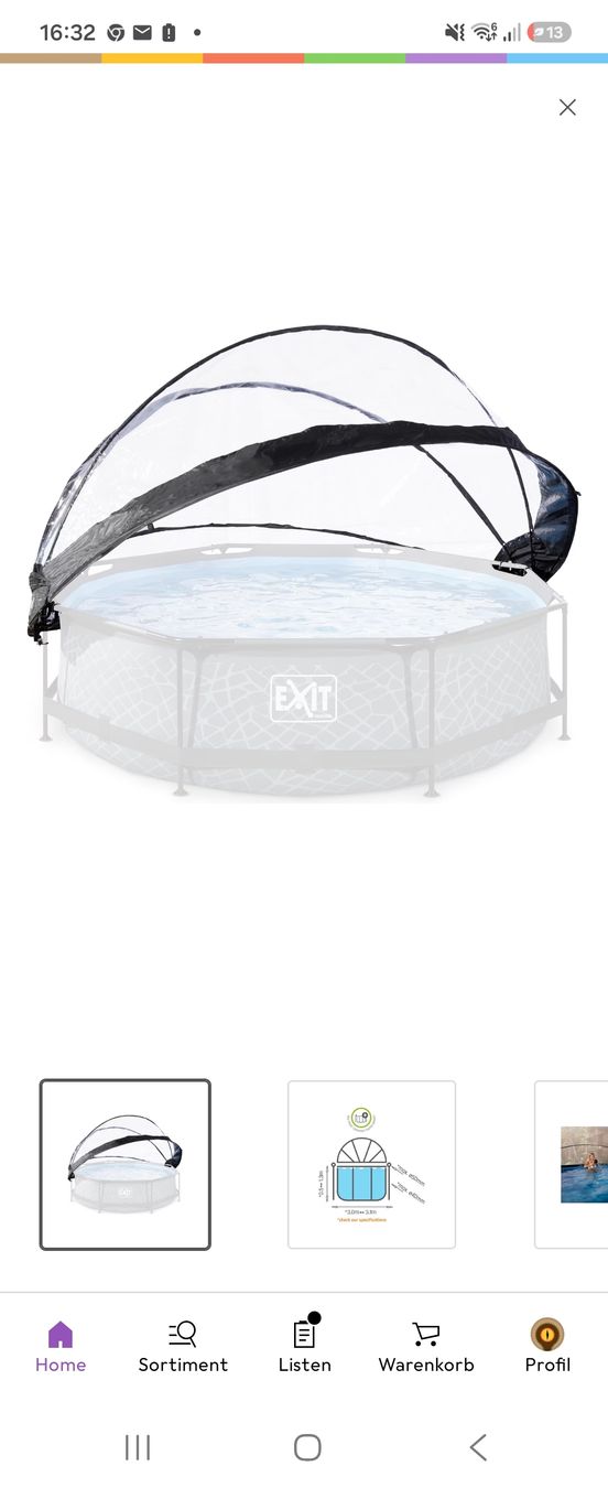 Intex Schwimmbad: EXIT Toys Pool Abdeckung Ø 360 cm mit Mängel – Gebraucht aus Werthenstein von Icebaby13 3
