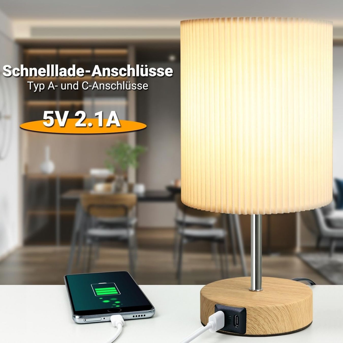 Lampade: 2x Touch Nachttischlampe dimmbar USB-C – Nuovo e nell'imballaggio originale da Nuglar venduto da SaleRitter 1