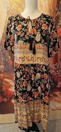 ❣️KLEID, GR. 40/42, M, FLORAL GEMUSTERT, 100% RAYON, ETHNO