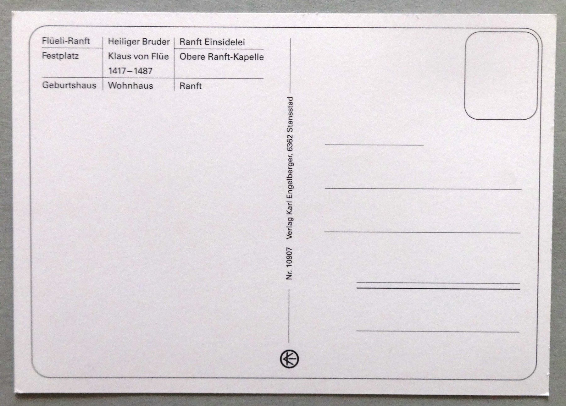 Cartoline postali: Flüeli-Ranft – Usato da Fétigny venduto da Billy2miny 1