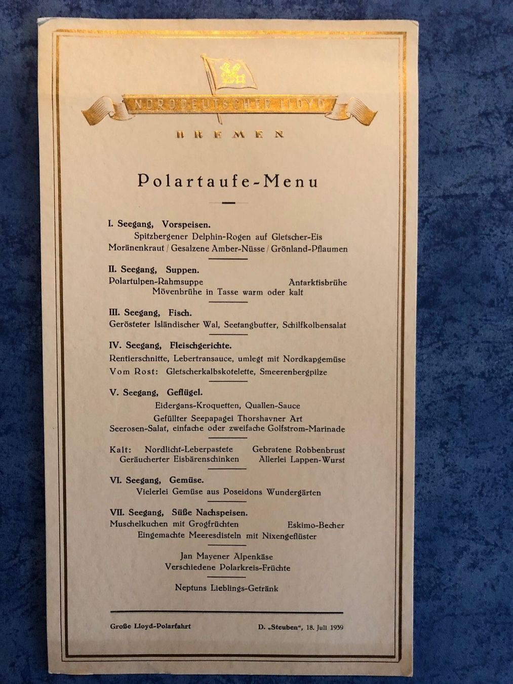 Documenti: Polar-Taufe Lloyd Dampfer Steuben 1939 – Usato da Steffisburg venduto da bwt56 2