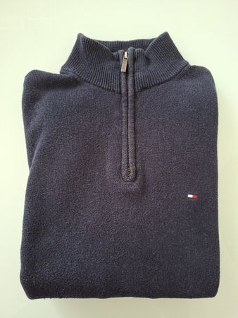 Pull Tommy Hilfiger Homme Marine Zippé Taille M