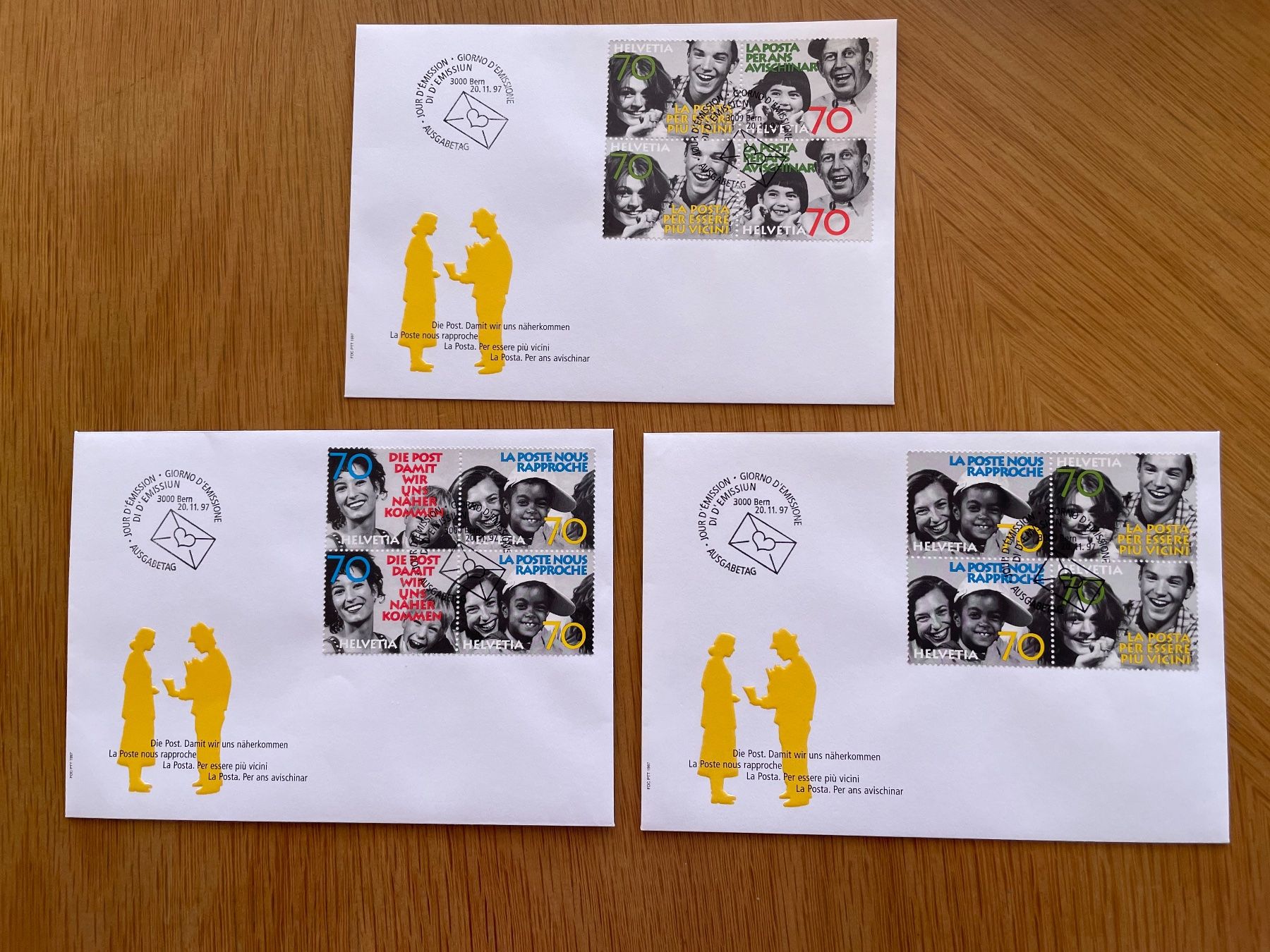 Tous les timbres: 3 doc. différents, 1er j. – D'occasion à Sonceboz-Sombeval par Comment2