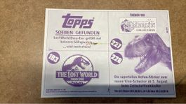 Topps Merlin Lost World Jurassic Park Sticker Rarität
