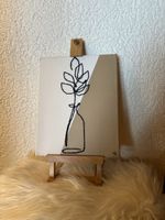 Tableau brodé sur toile design végétal en bon état