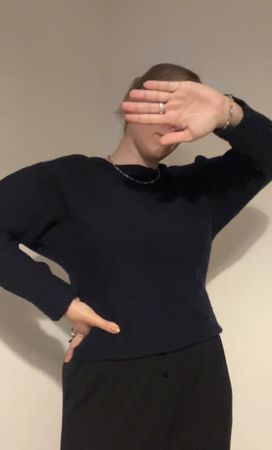 Damen Pullover dunkelblau grob gestrickt guter Zustand