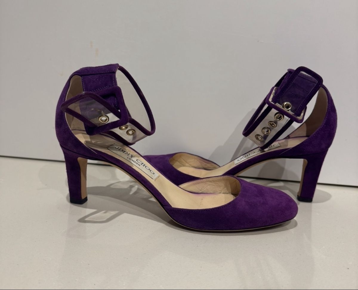 Jimmy Choo Scarpe da donna: Jimmy Choo purple suede sandals – Usato da Paradiso venduto da Edith_store 2