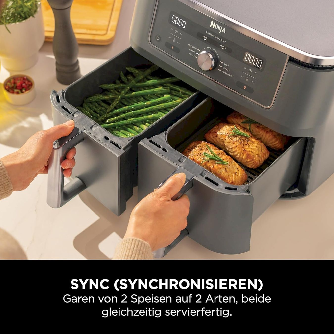 Elettrodomestici da cucina: Ninja DZ400EU Heißluftfritteuse 6-in-1 – Nuovo e nell'imballaggio originale da Bottighofen venduto da zaap 2
