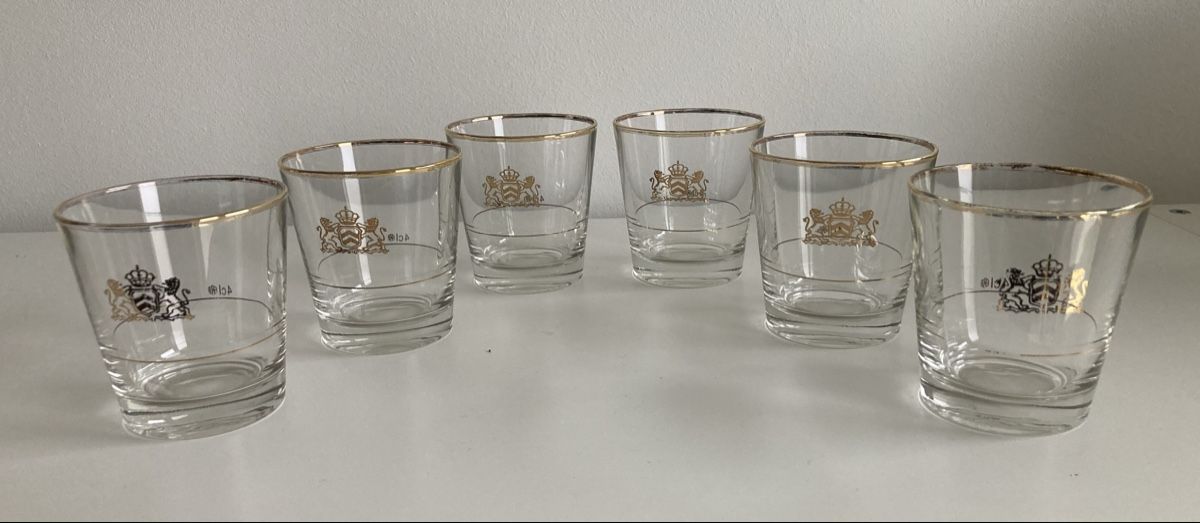 Bicchieri: 6 Whisky Gläser mit Eichstrich und Motiv – Usato da Zwingen venduto da Kult2000 1