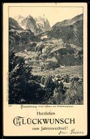 AK Hasleberg, Hotel Alpach mit Wetterhorngruppe, Neujahrsgru