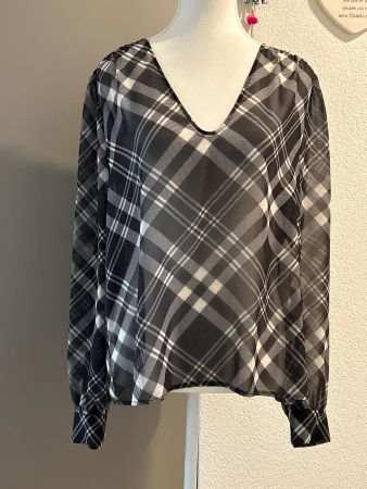 Elegante Bluse mit Karomuster schwarz / weiss von IMPERIAL