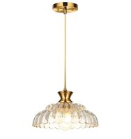 Vintage Retro Hängeleuchte gold/glas
