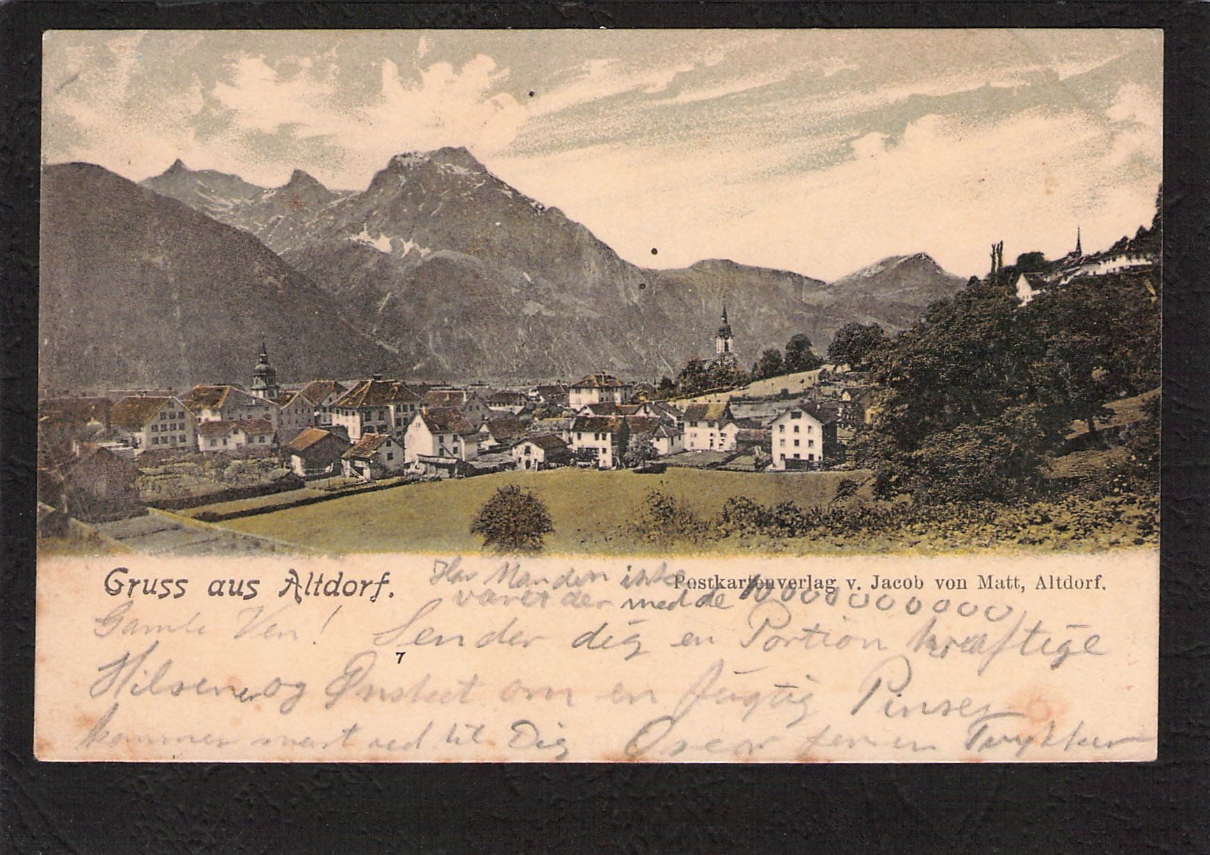 Cartoline postali: Gruss aus Altdorf UR , gel. 1903 – Usato da Reichenburg venduto da Pipo-67