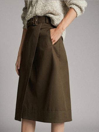 Jupe portefeuille midi Massimo Dutti, T.36