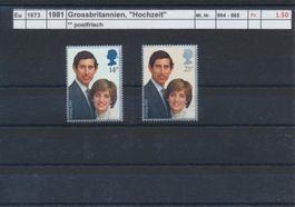 1981 Grossbritannien, "Hochzeit -  Charles + Diana", **
