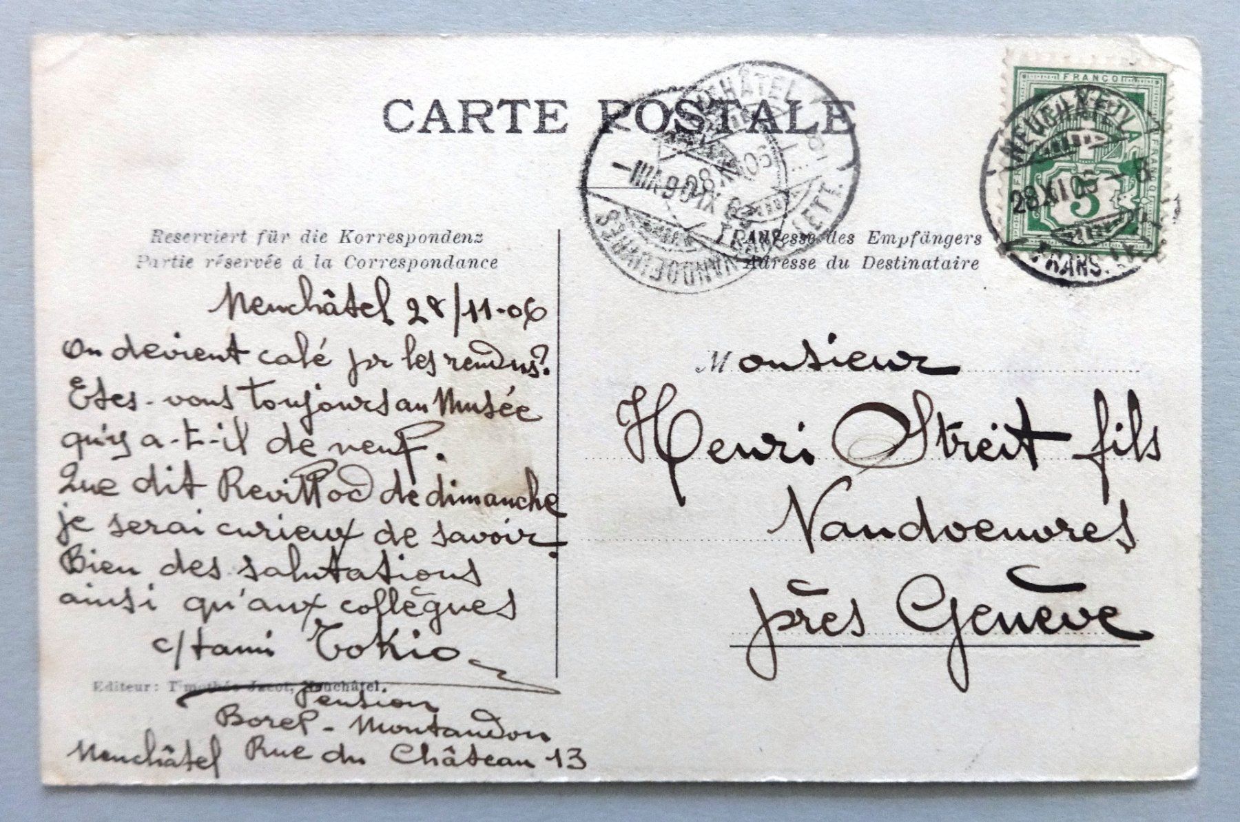 Cartoline postali: Neuchâtel - Intérieur de la Collégiale – Difettoso da Fétigny venduto da Billy2miny 1