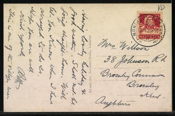 Cartoline postali: AK Glion, Valmont et Mont Fleury, 1925 – Usato da Berlin venduto da bartko-reher 1