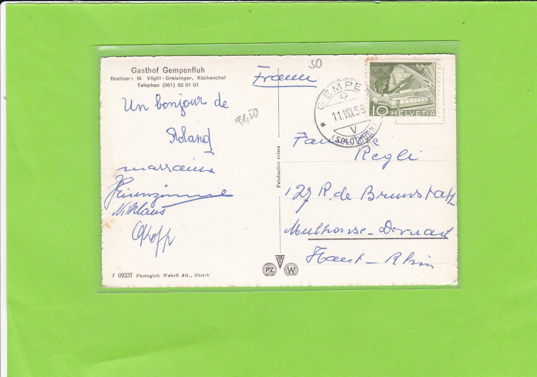 Cartoline postali: Gasthof Gempenfluh – Usato da St. Peterzell venduto da neckertal 1