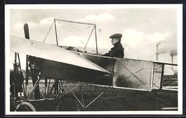 Flug-Pionier Jan Kaspara in seinem Flugz